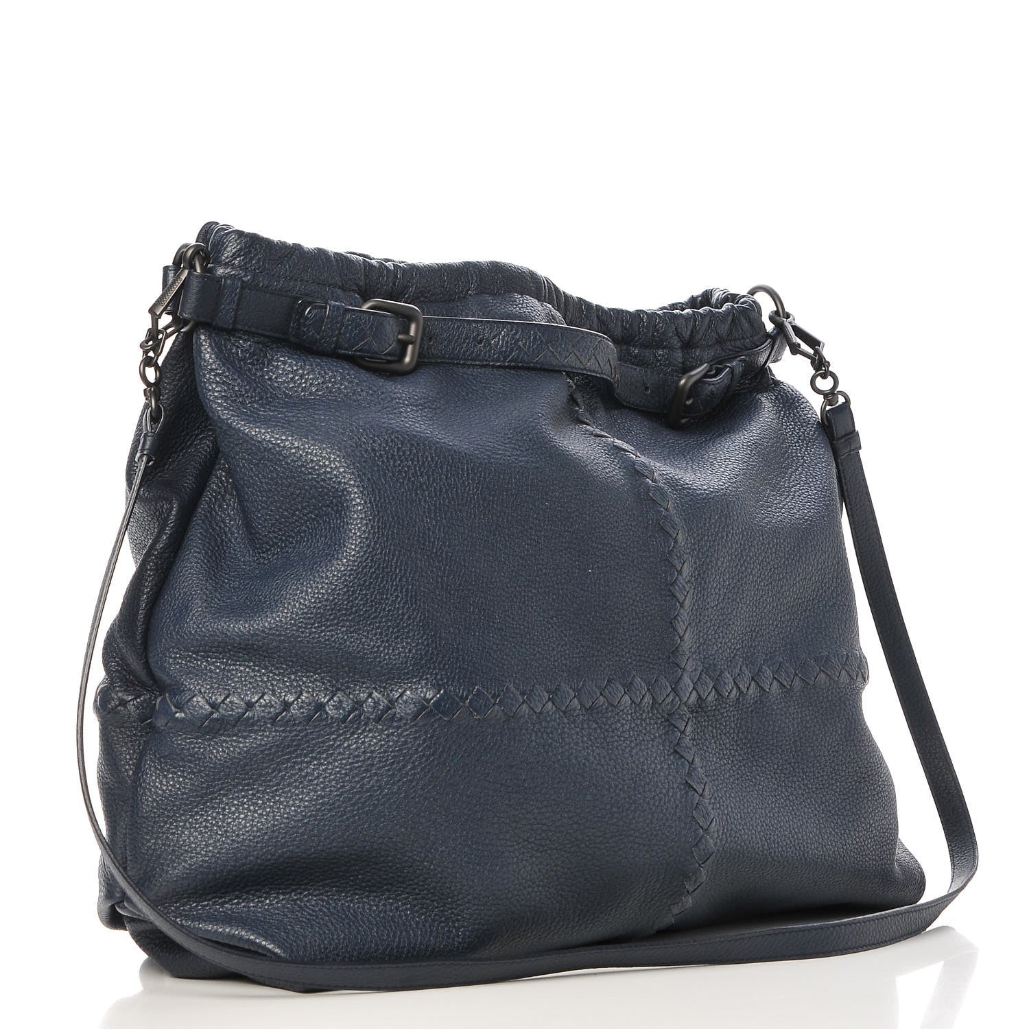 Bottega Veneta Washed Cervo Deerskin Bering Hobo Denim 4 of 9