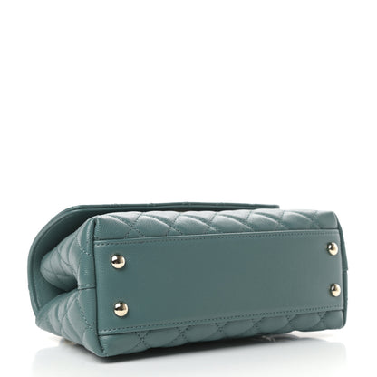 Chanel Caviar Quilted Mini Coco Handle Flap Green 4 of 10