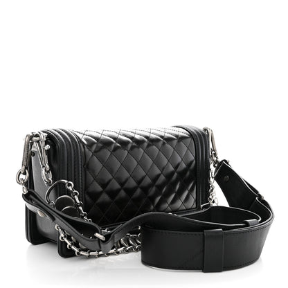 Chanel Patent Calfskin Quilted Paris Bombay Medallion Embellished Medium Boy Flap Black 3 of 12