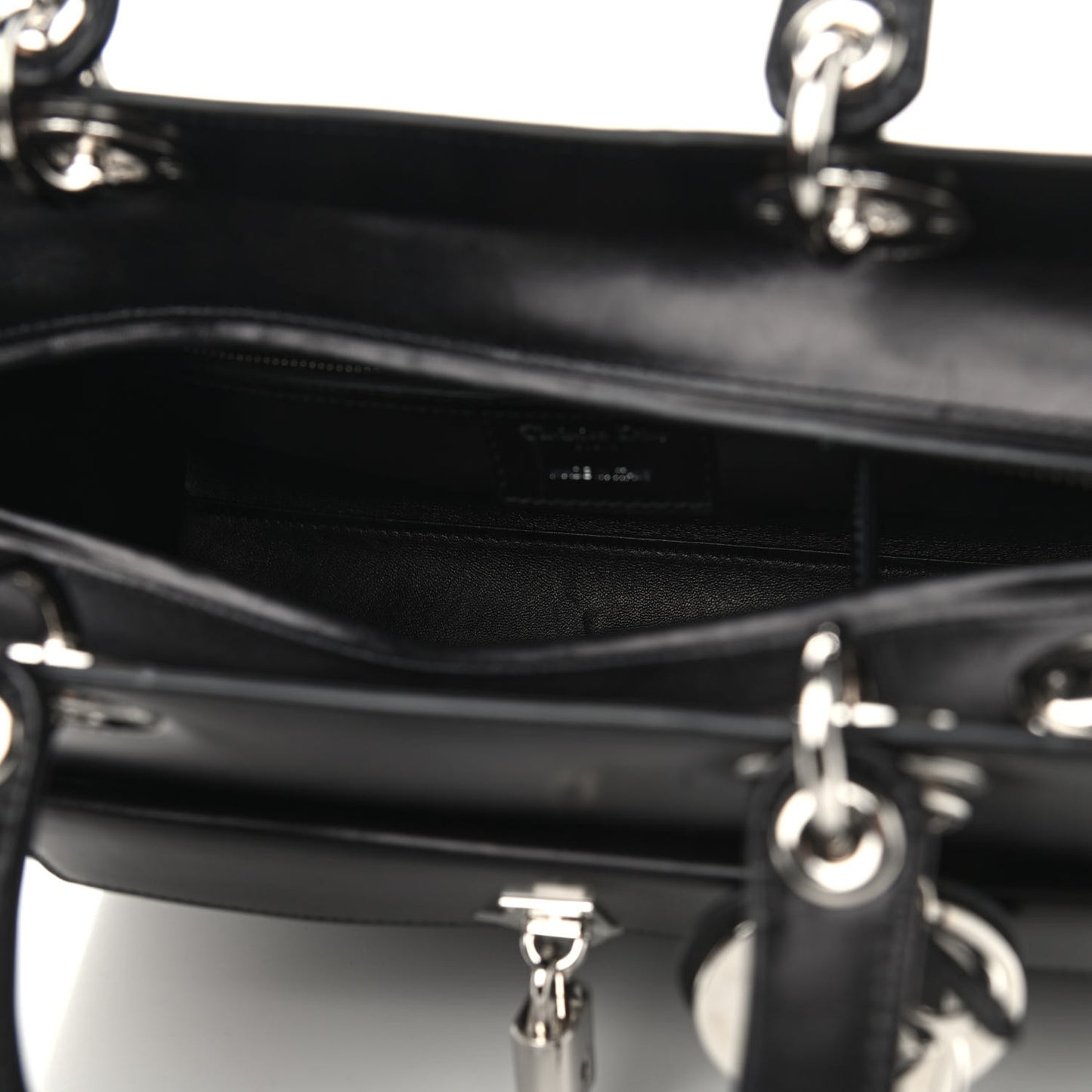 Box Calfskin Lady Dior Pouch Tote Black