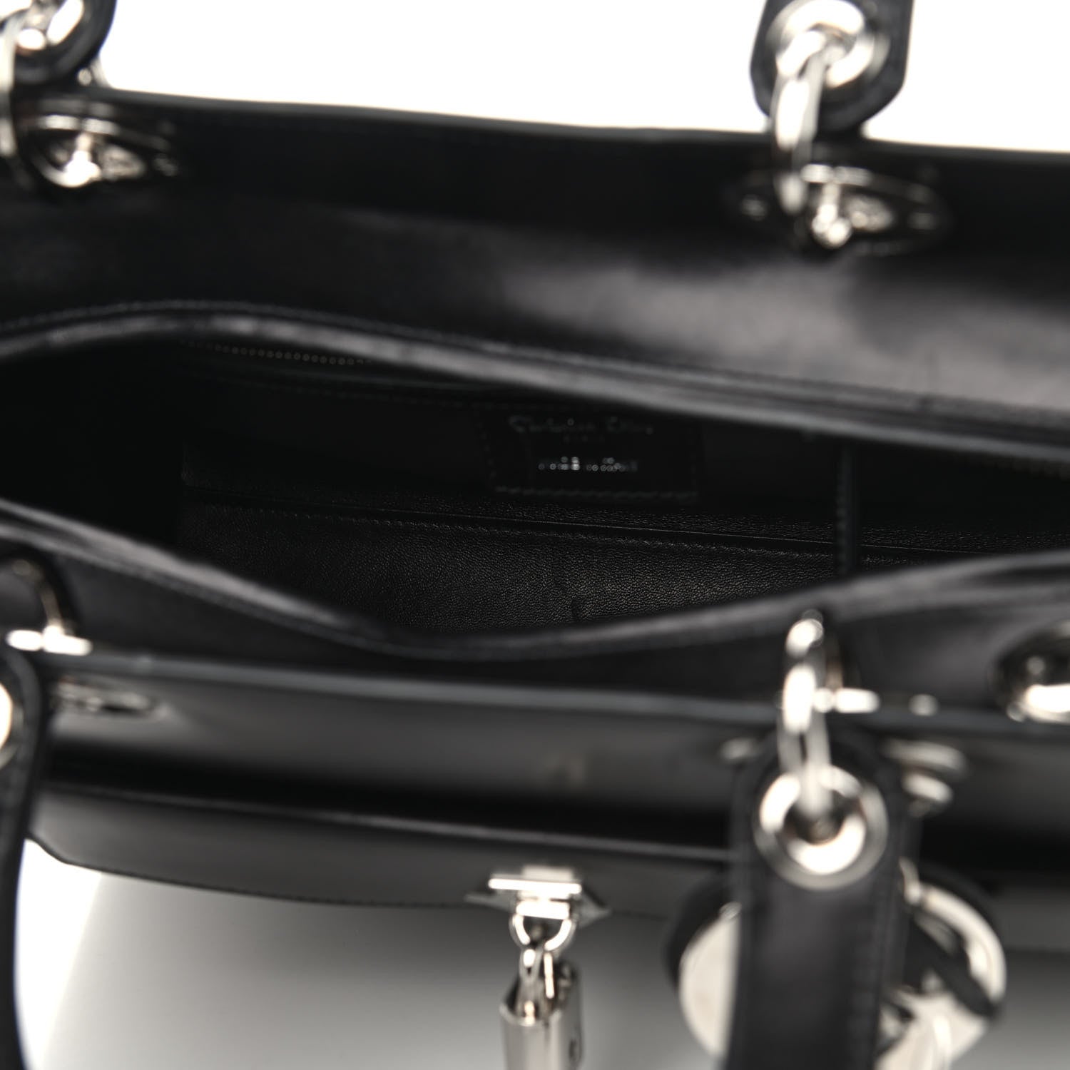 Christian Dior Box Calfskin Lady Dior Pouch Tote Black 5 of 11