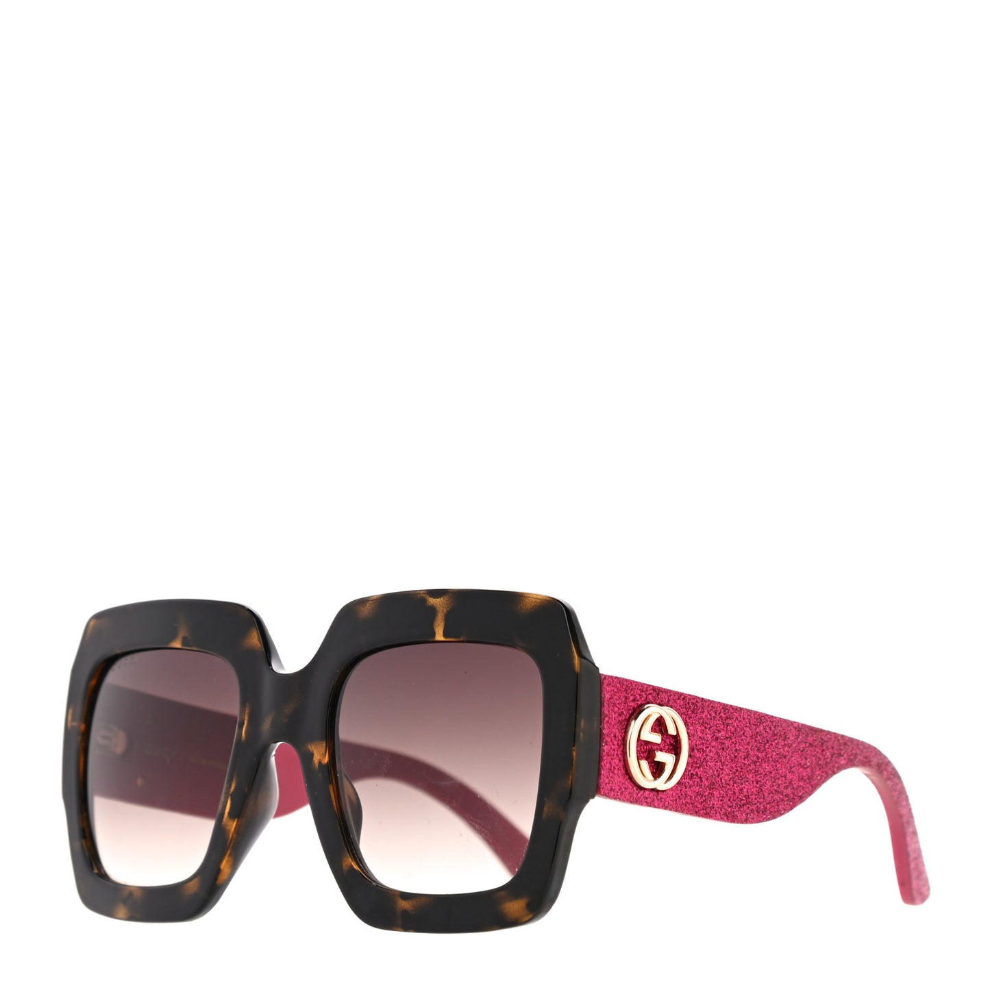Square Frame GG0102S Sunglasses Glitter Pink Multi