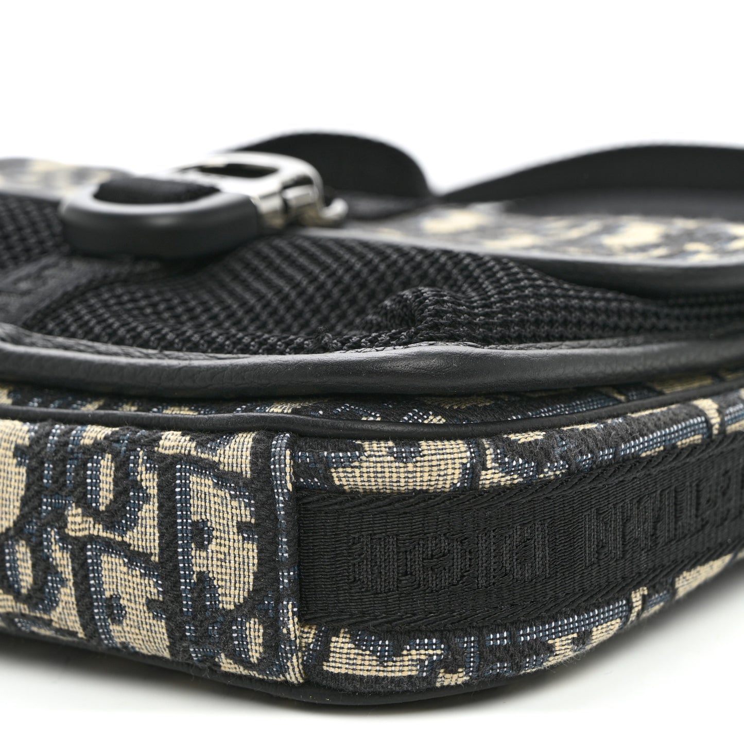 Oblique Jacquard Dior 8 Pouch With Strap Blue Black