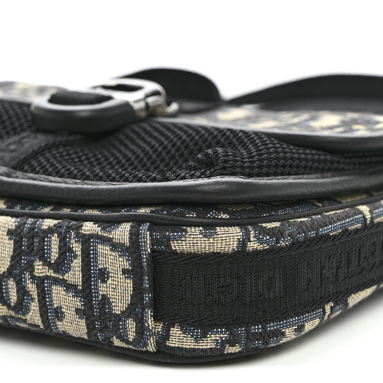 Christian Dior Oblique Jacquard Dior 8 Pouch With Strap Blue Black 10 of 10