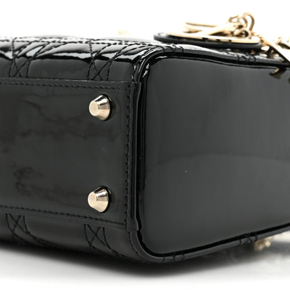 Christian Dior Patent Cannage Mini Lady Dior Black 8 of 9