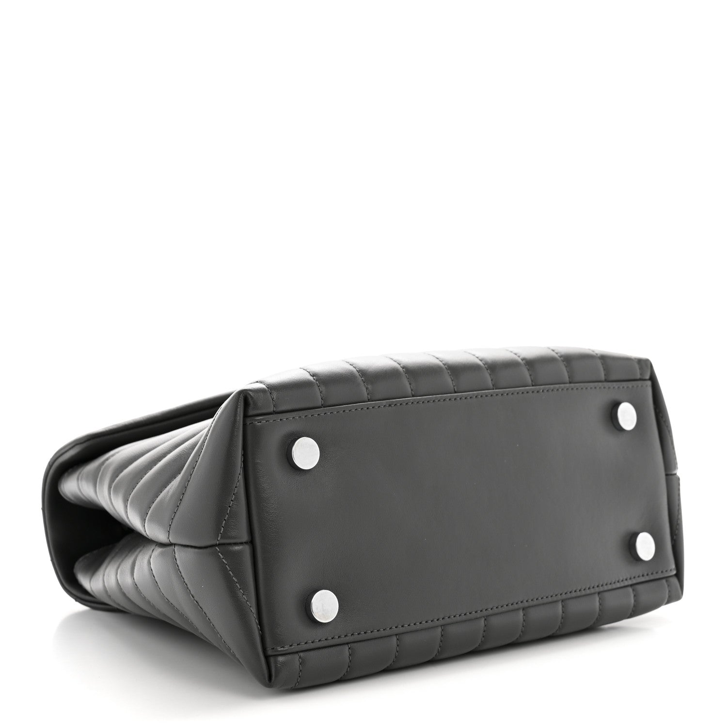 Saint Laurent Calfskin Y Quilted Monogram Medium LouLou Satchel Storm 4 of 13