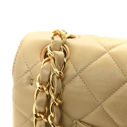 Chanel Lambskin Quilted Medium Double Flap Beige 13 of 14