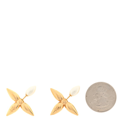 Louis Vuitton Pearl Louisette By Night Earrings Gold 2 of 4