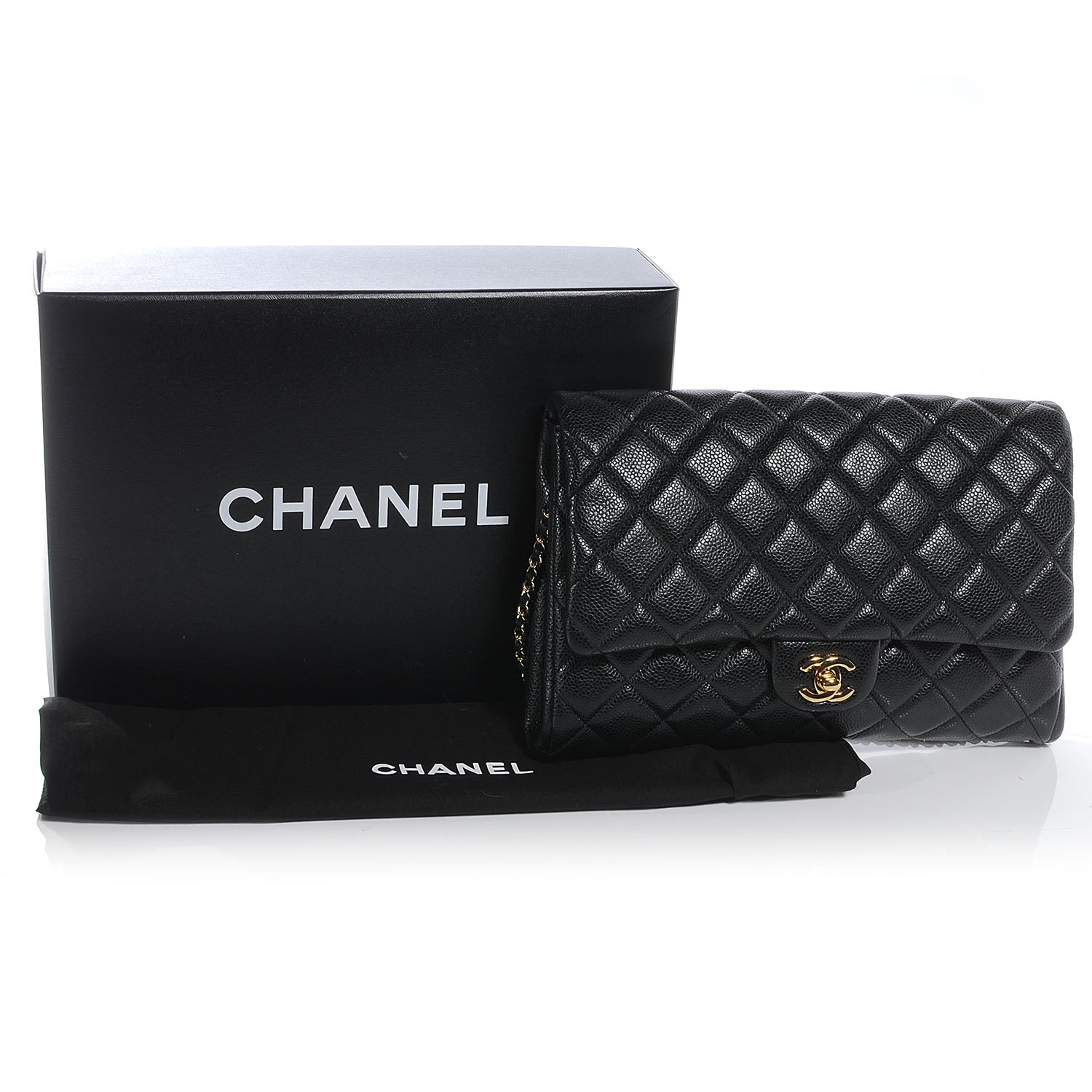 Chanel Caviar Quilted Clutch with Chain Black 5 of 8