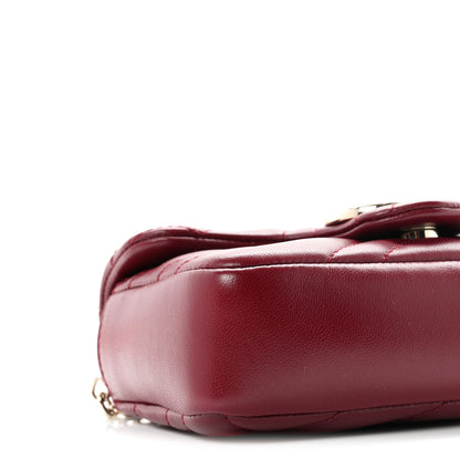 Gucci Lambskin Matelasse Mini GG Marmont Shoulder Bag Rosso Ancora 9 of 11