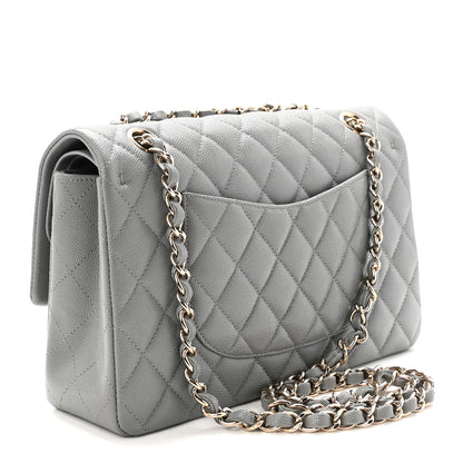 Chanel Caviar Quilted Medium Double Flap Grey 3 of 10