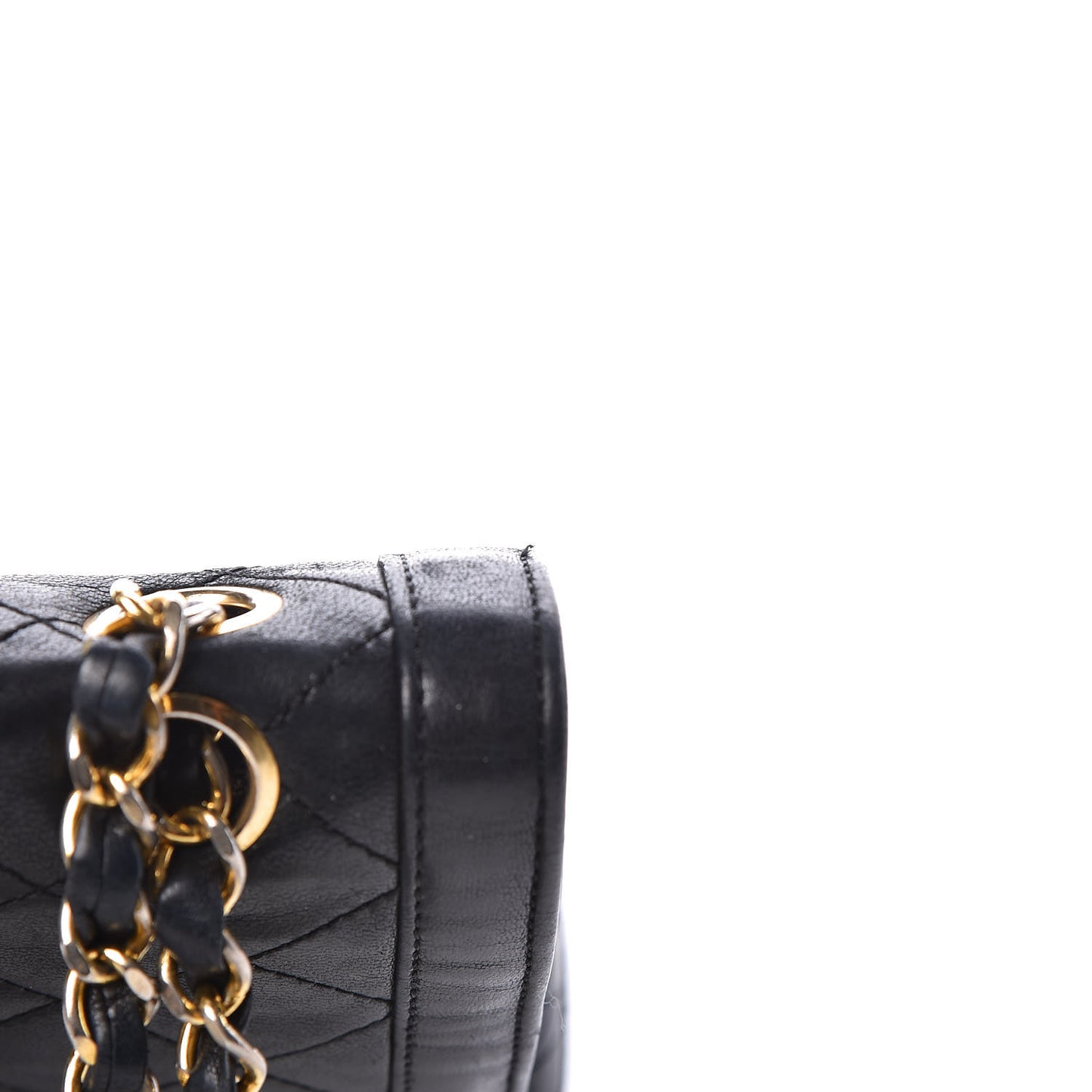 Lambskin Quilted Medium Double Flap Black
