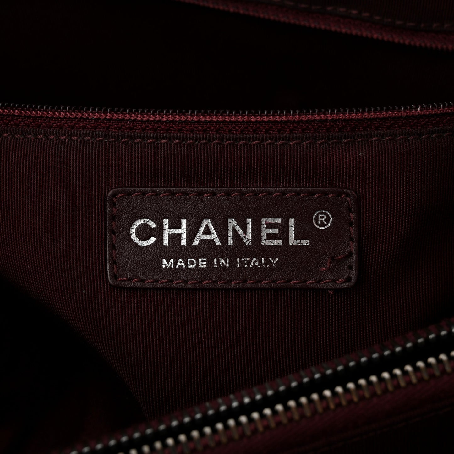 Glazed Calfskin Quilted Daily Walk Tote Navy