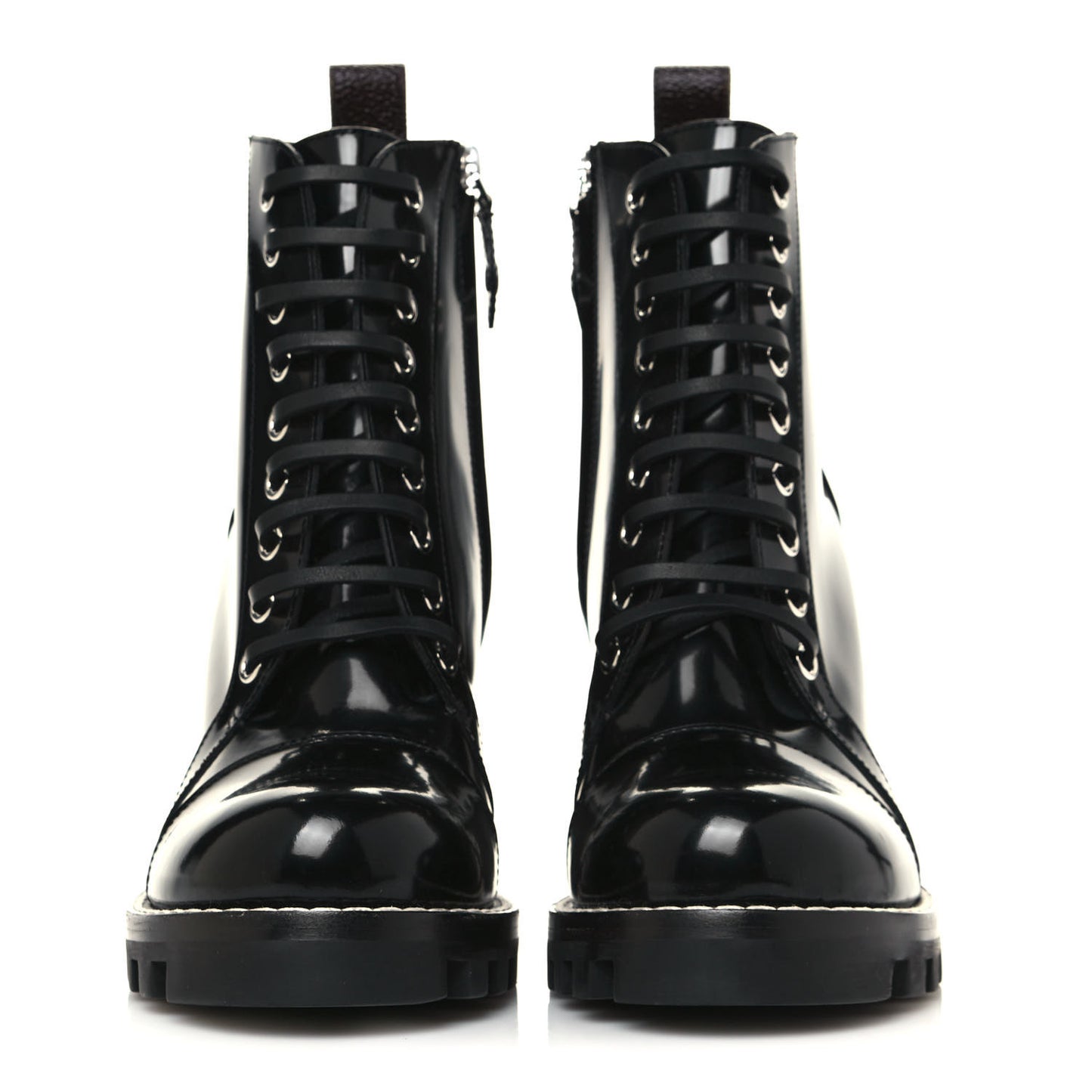 Patent Calfskin Star Trail Ankle Boots 38 Black