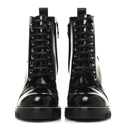 Louis Vuitton Patent Calfskin Star Trail Ankle Boots 38 Black 2 of 9