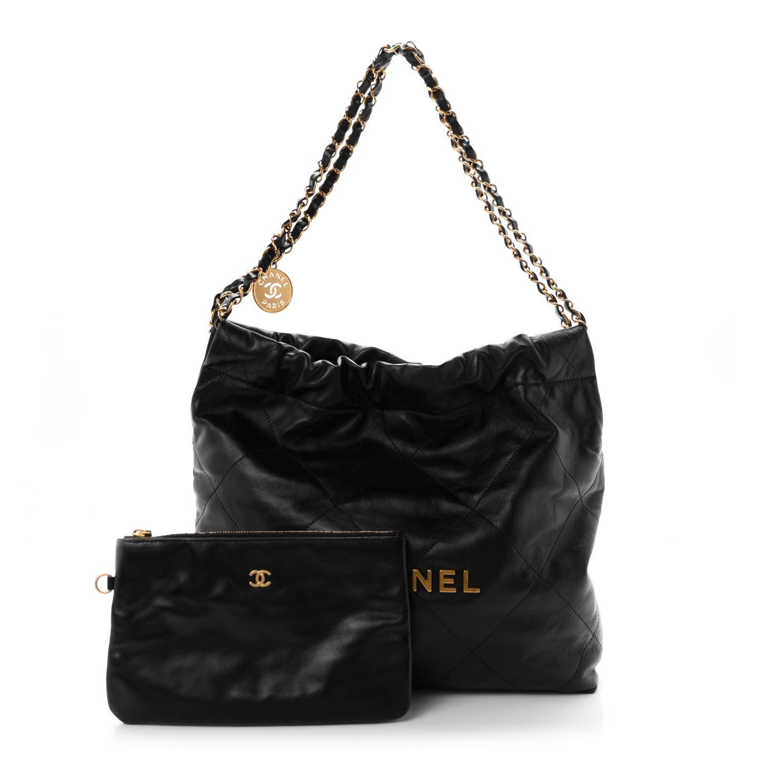 Chanel Shiny Calfskin Quilted Small Chanel 22 Black 3 of 11