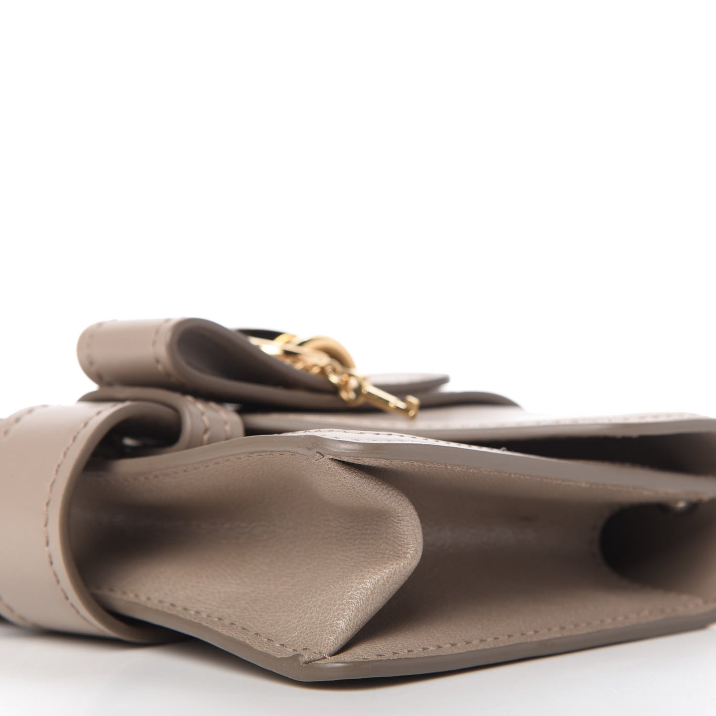 Shiny Goatskin Calfskin Mini Aby Chain Shoulder Bag Motty Grey