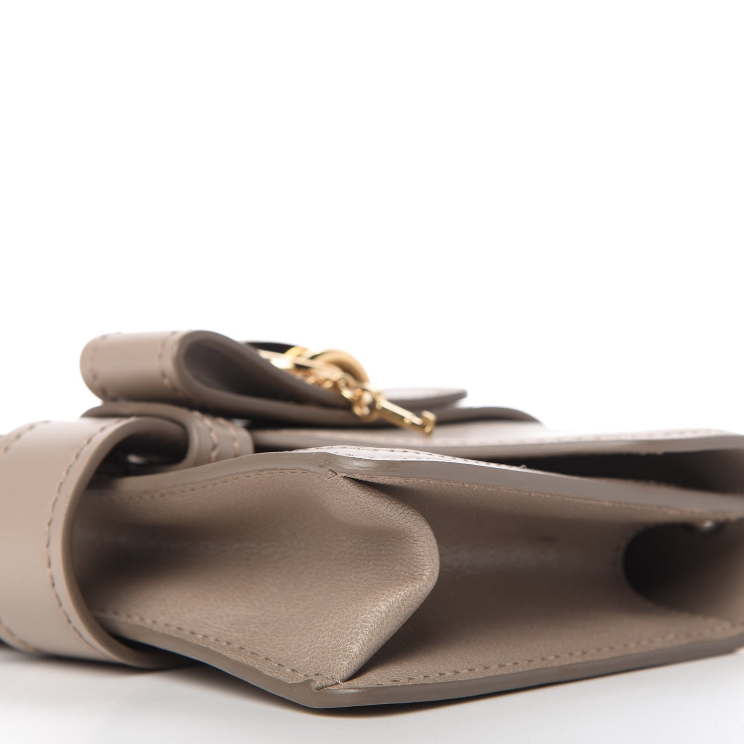 Chloe Shiny Goatskin Calfskin Mini Aby Chain Shoulder Bag Motty Grey 7 of 9