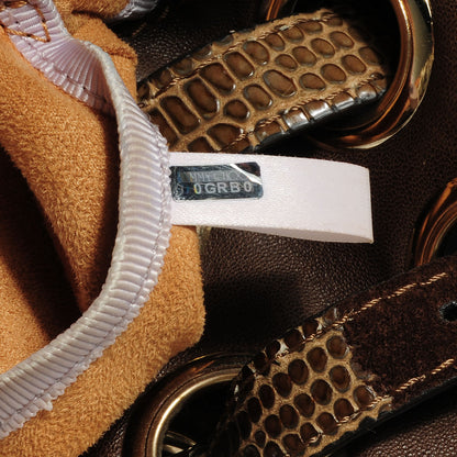 Jimmy Choo Lizard Embossed Medium Riki Brown 7 of 8