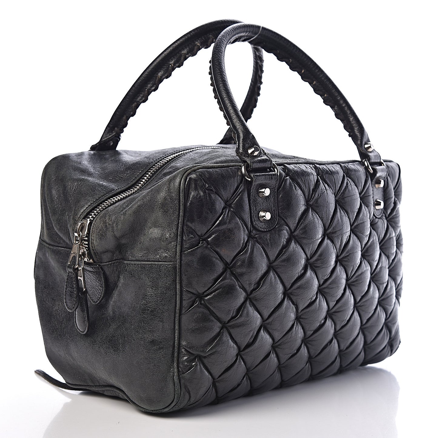 Chevre Quilted Matelasse Black