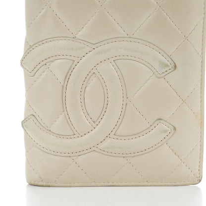 Chanel Calfskin Quilted Cambon Yen Wallet Pearl 9 of 11
