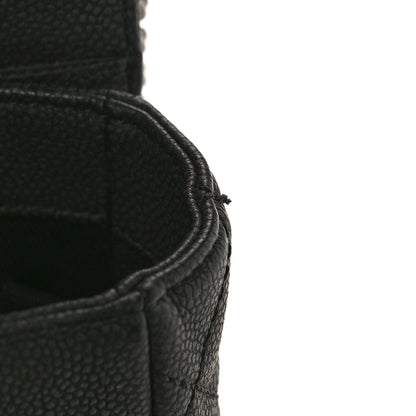 Chanel Washed Caviar Quilted Small Square Turn Around Ligne Flap Dark Grey 13 of 14