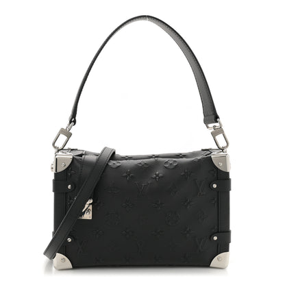 Louis Vuitton Calfskin Debossed Monogram Side Trunk Black 1 of 9