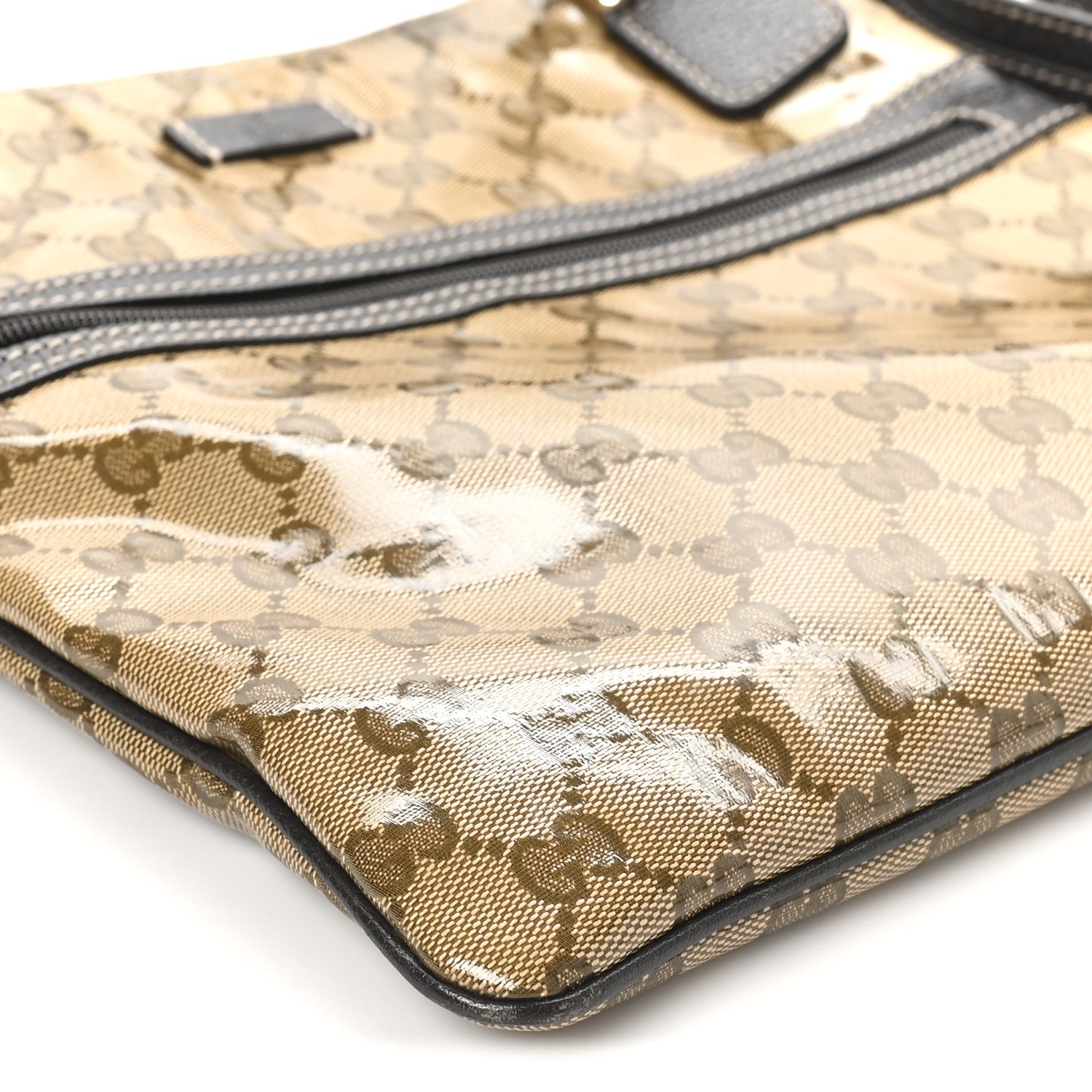 Gucci Crystal Monogram Medium Flat Messenger Bag Dark Brown 9 of 10