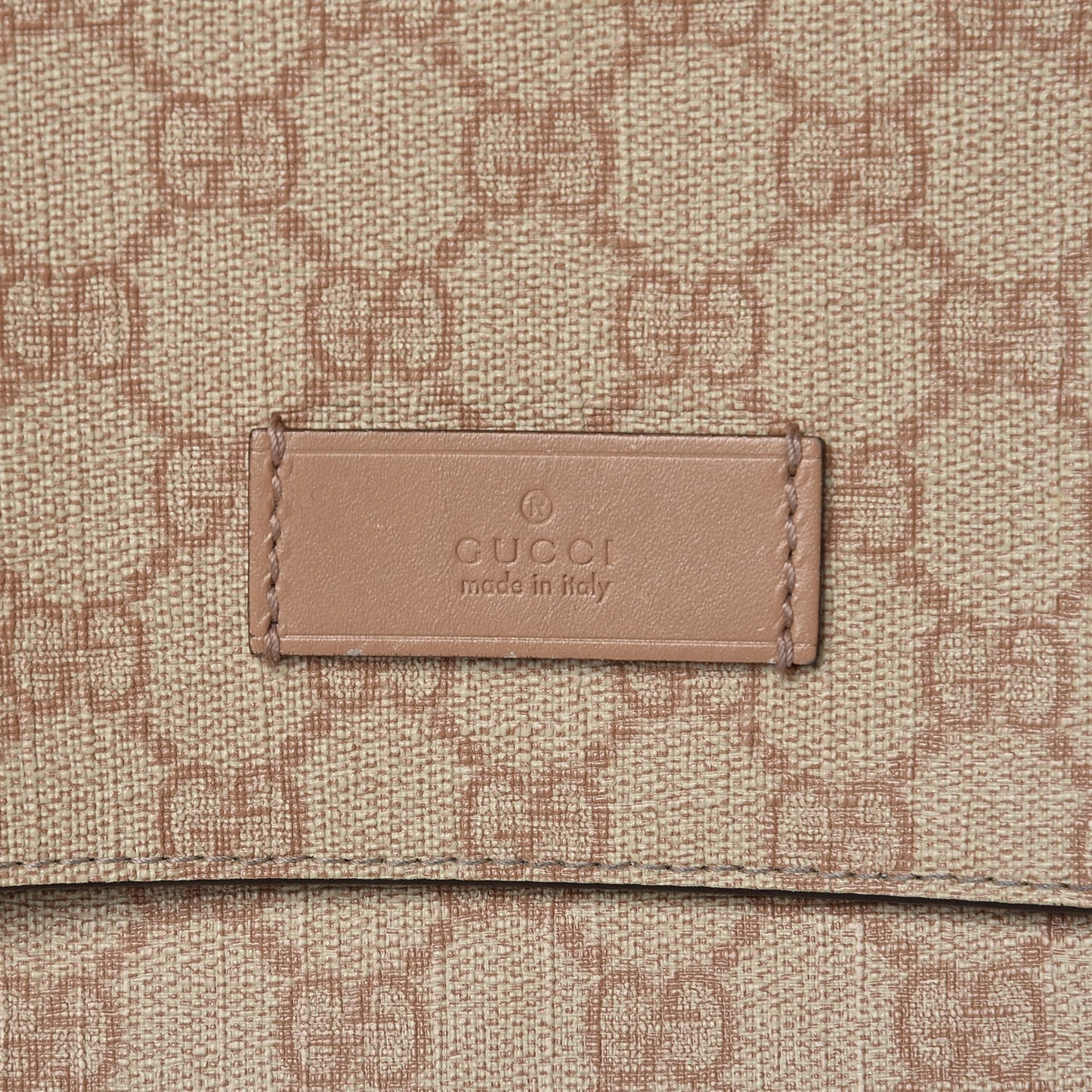 GG Supreme Monogram Messenger Diaper Bag Beige