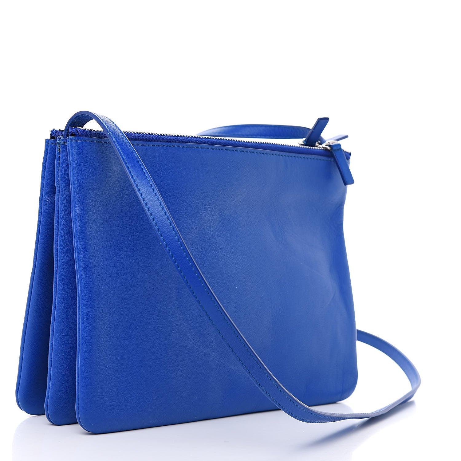 Celine Lambskin Large Trio Crossbody Bag Deep Blue 3 of 12