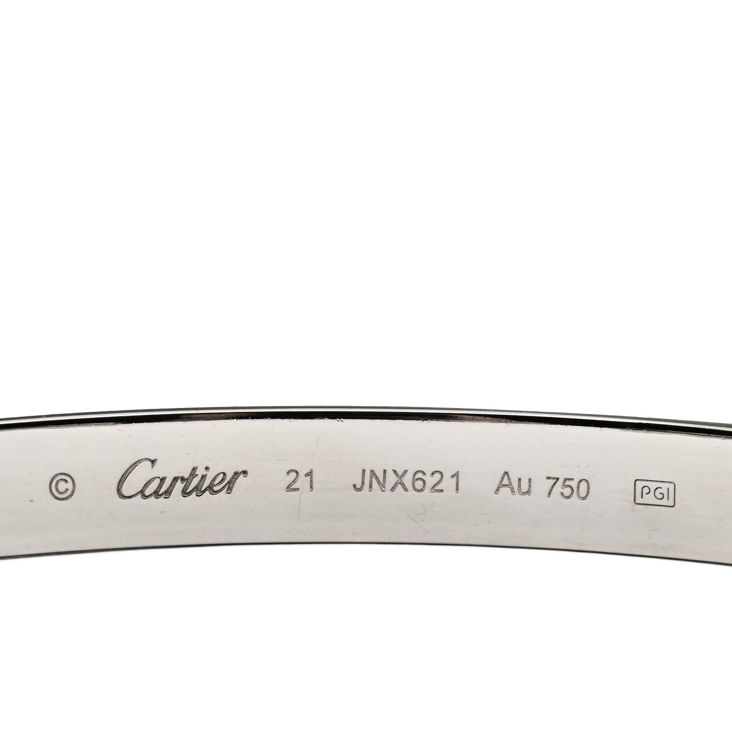 Cartier 18K White Gold LOVE Cuff Bracelet 21 3 of 3