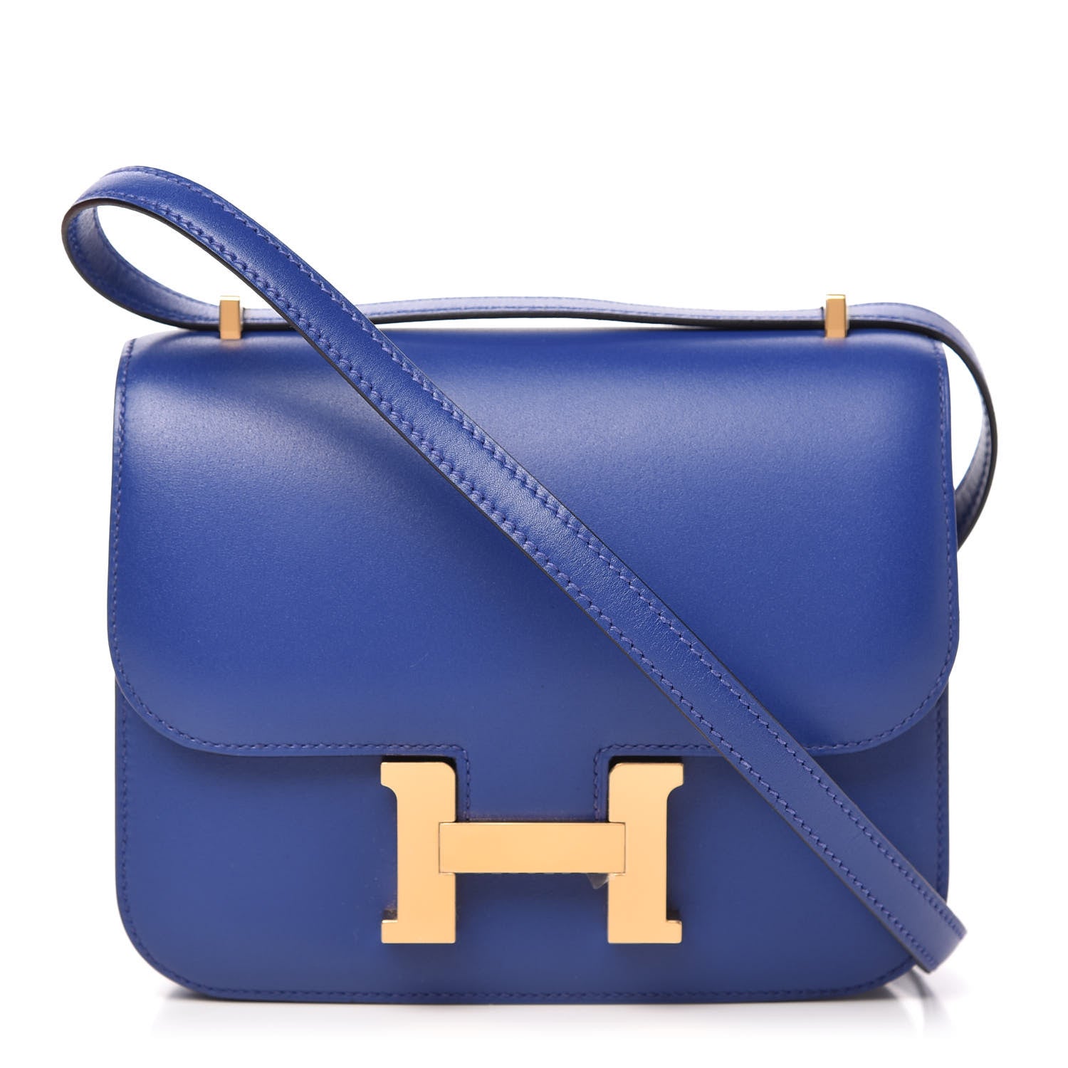 Hermes Tadelakt Constance 18 Bleu Electrique 1 of 12
