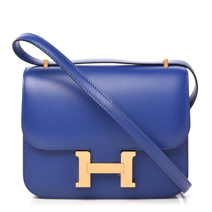 Hermes Tadelakt Constance 18 Bleu Electrique 1 of 12