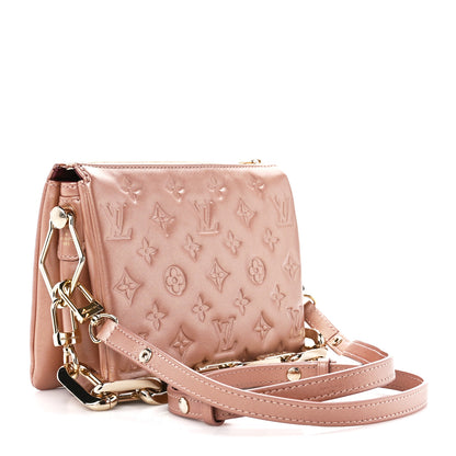 Louis Vuitton Metallic Lambskin Embossed Monogram Coussin BB Pink Gold 3 of 9