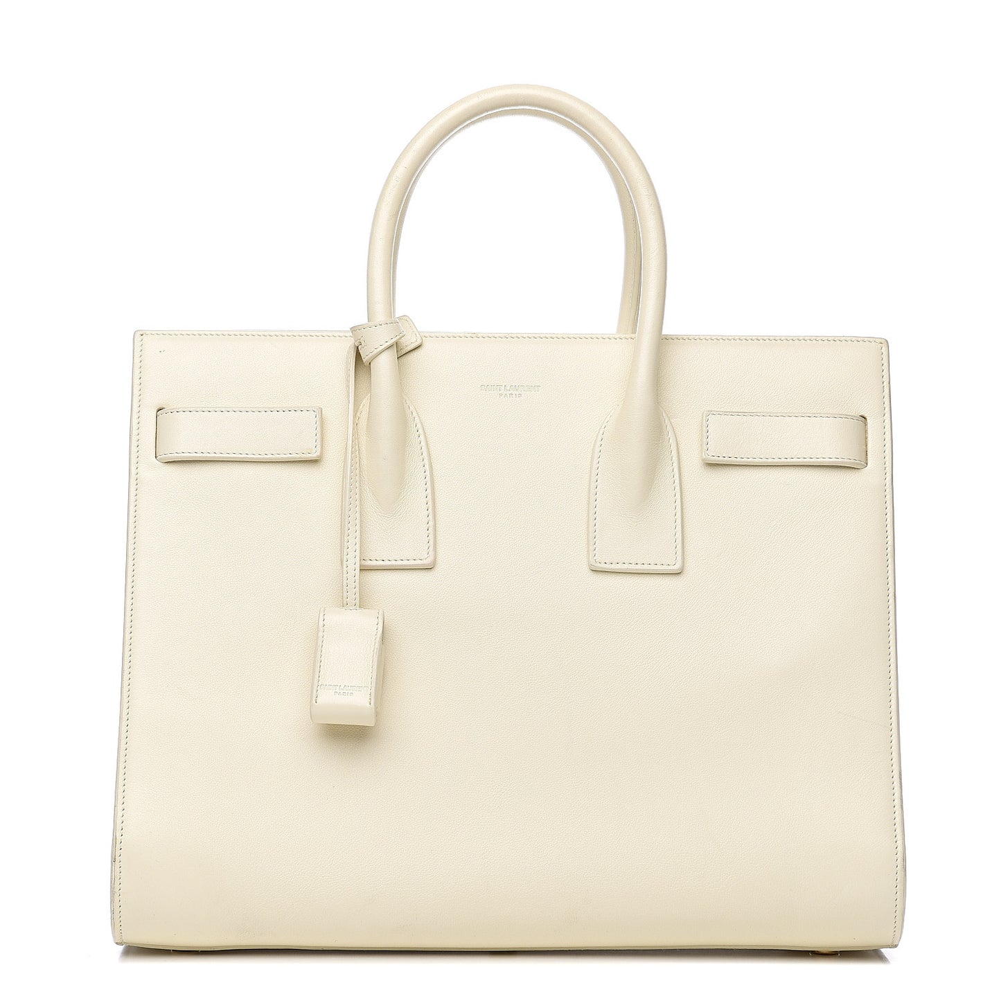 Grained Calfskin Small Sac De Jour Dove White