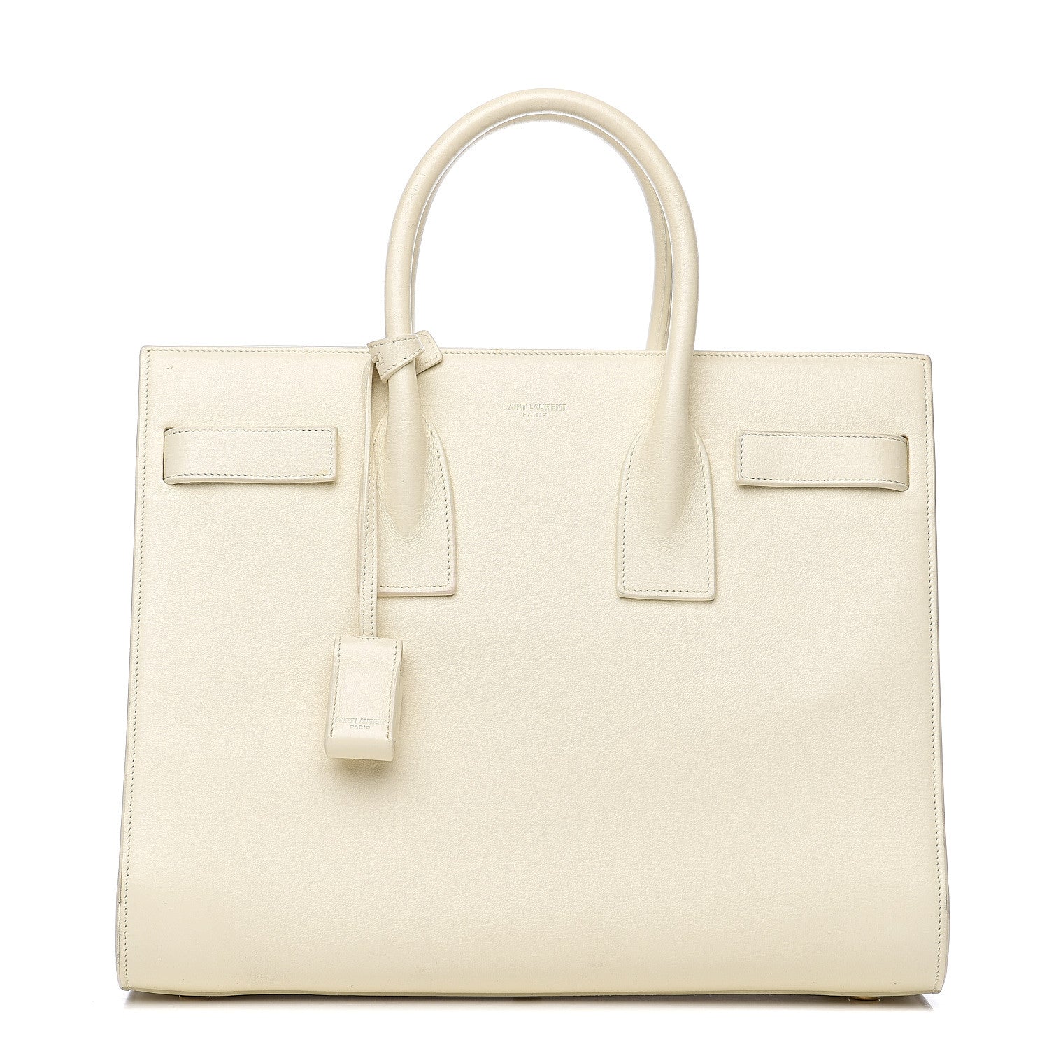 Saint Laurent Grained Calfskin Small Sac De Jour Dove White 1 of 9