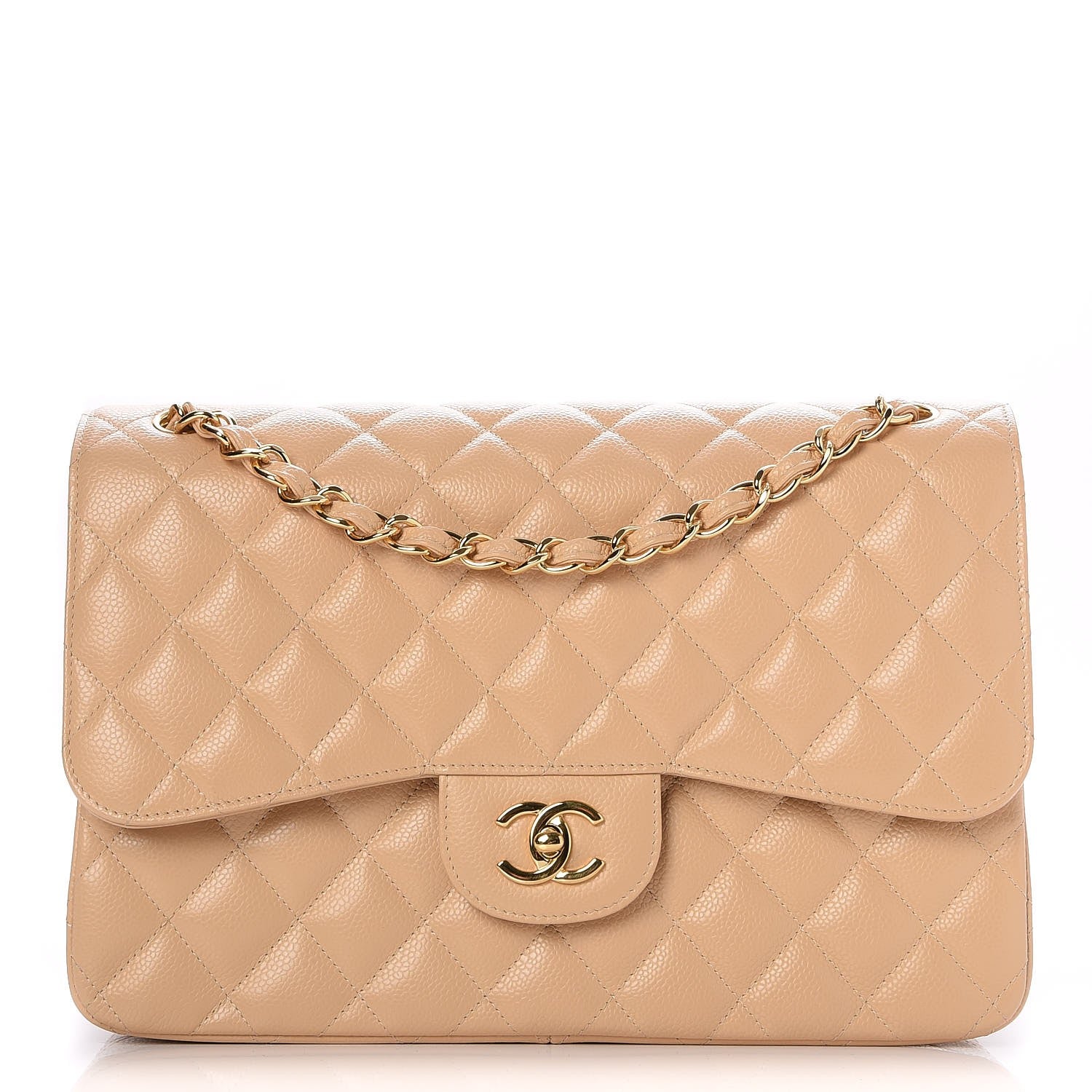 Chanel Caviar Quilted Jumbo Double Flap Beige Clair 1 of 9