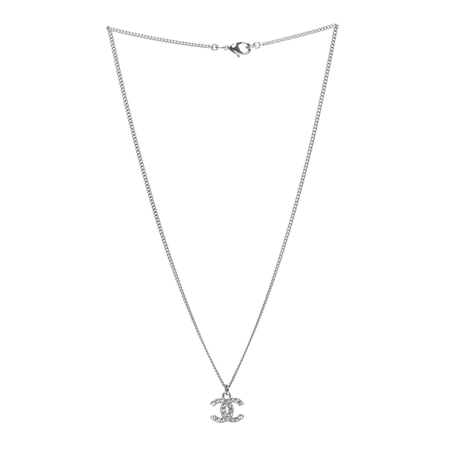 Crystal Timeless CC Necklace Silver
