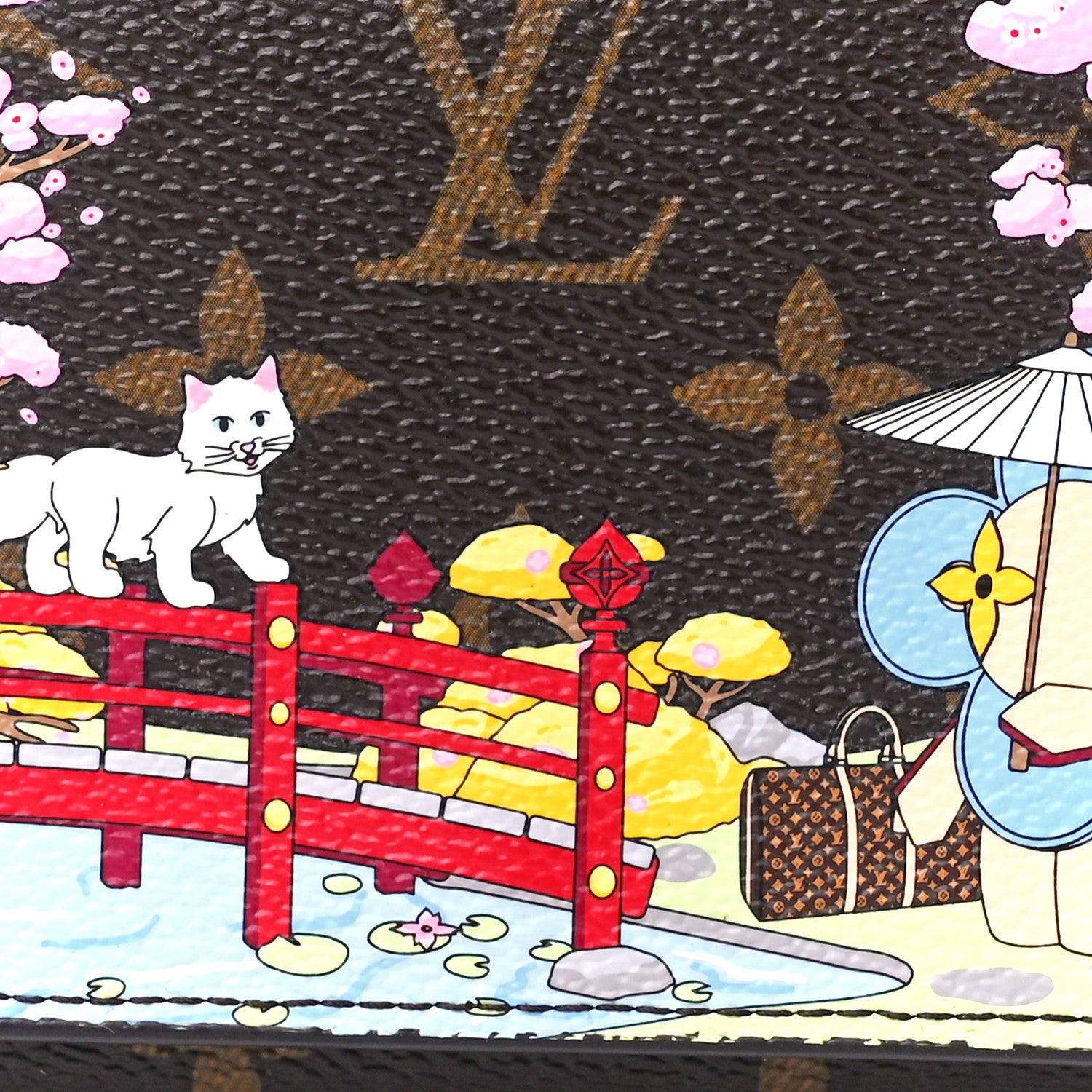 Louis Vuitton Monogram 2021 Christmas Animation Japanese Garden Victorine Wallet Wisteria Pink 9 of 12