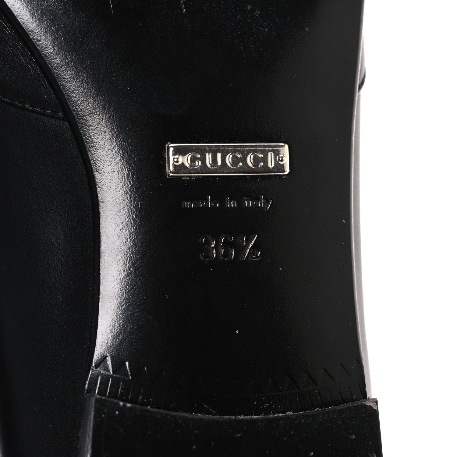 Gucci Calfskin Horsebit Loafers 36.5 Black 8 of 11