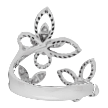 Graff 18K White Gold Diamond Triple Butterfly Silhouette Ring 55 7.25 3 of 5