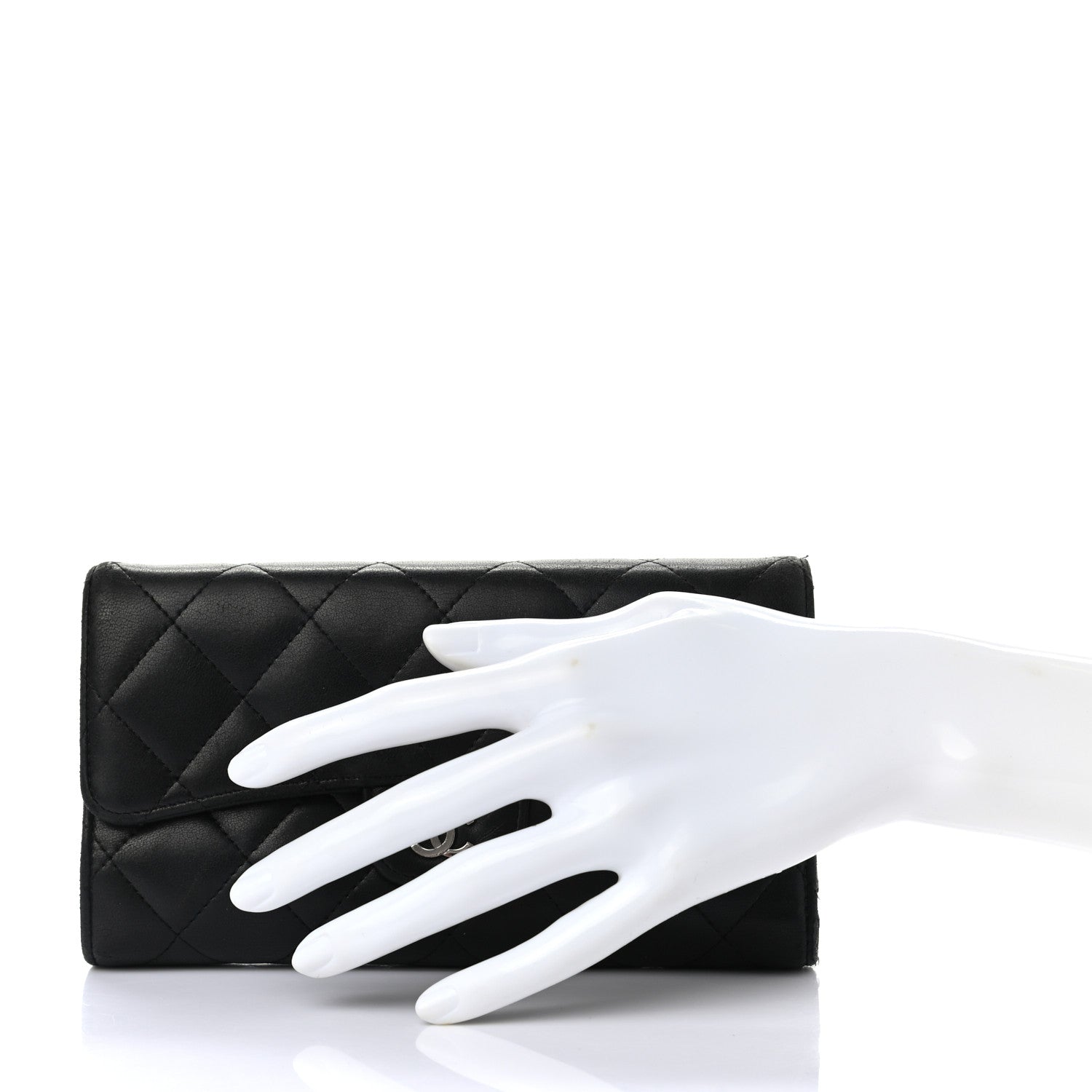 Chanel Lambskin Quilted Large Flap Wallet Black 2 of 14
