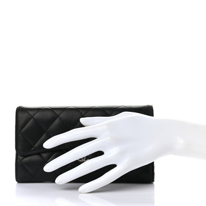 Chanel Lambskin Quilted Large Flap Wallet Black 2 of 14