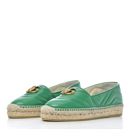 Gucci Nappa Matelasse GG Marmont Espadrilles 35.5 New Shamarock 3 of 12