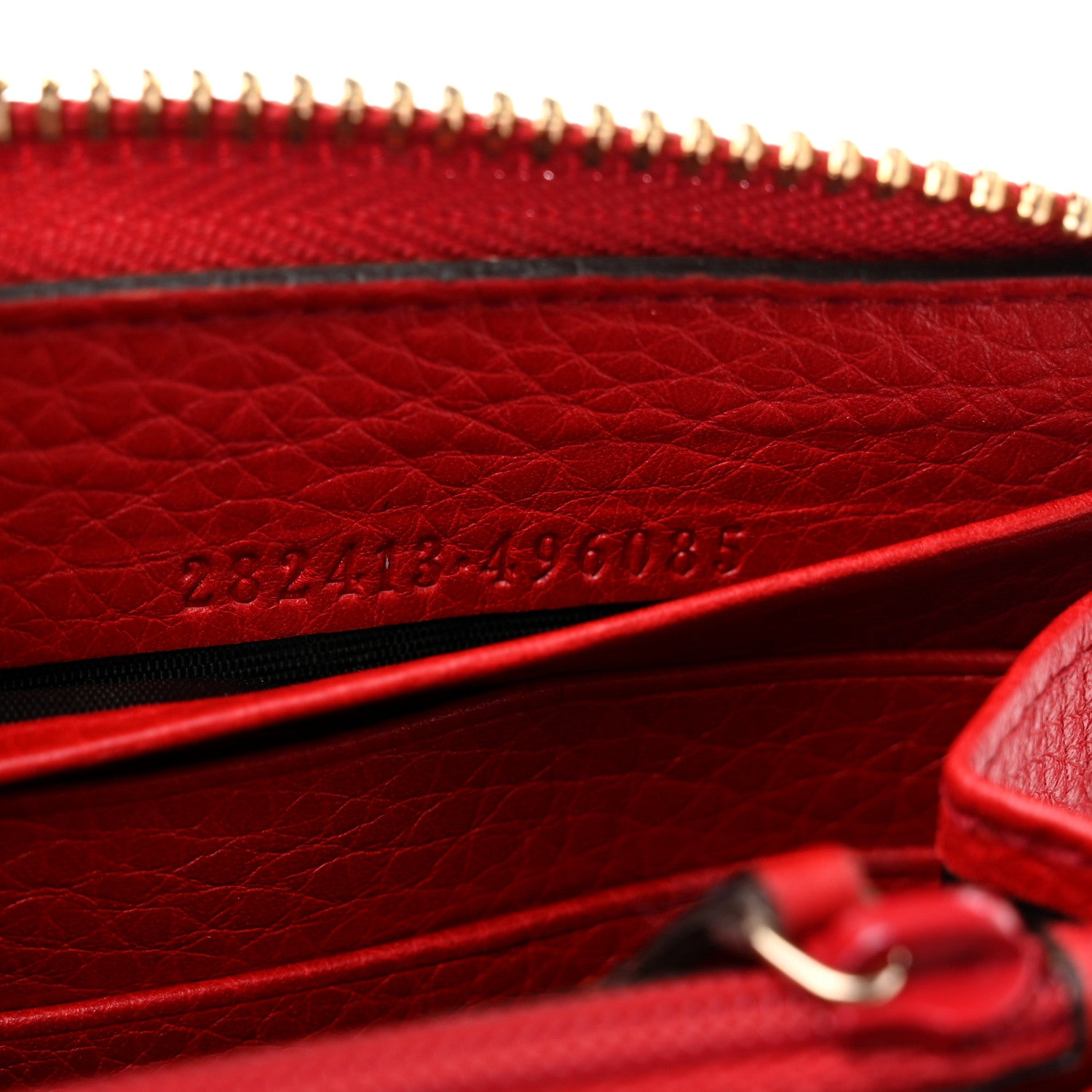 Gucci Pebbled Calfskin Soho Zip Around Wallet Red 6 of 8
