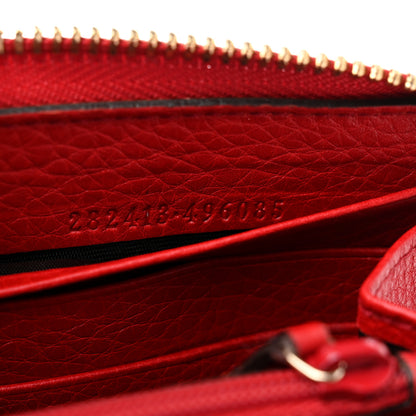 Gucci Pebbled Calfskin Soho Zip Around Wallet Red 6 of 8