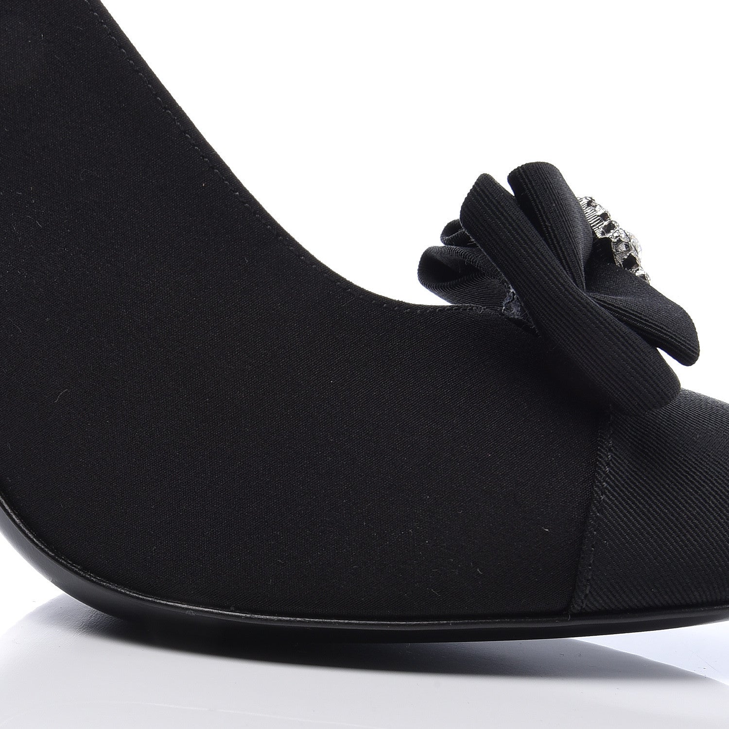 Chanel Grosgrain Crystal Star Mary Jane Pumps 37.5 Black 10 of 10