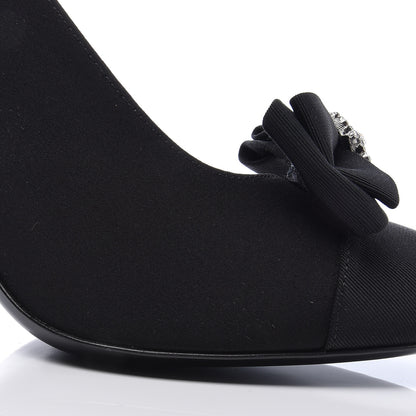 Chanel Grosgrain Crystal Star Mary Jane Pumps 37.5 Black 10 of 10
