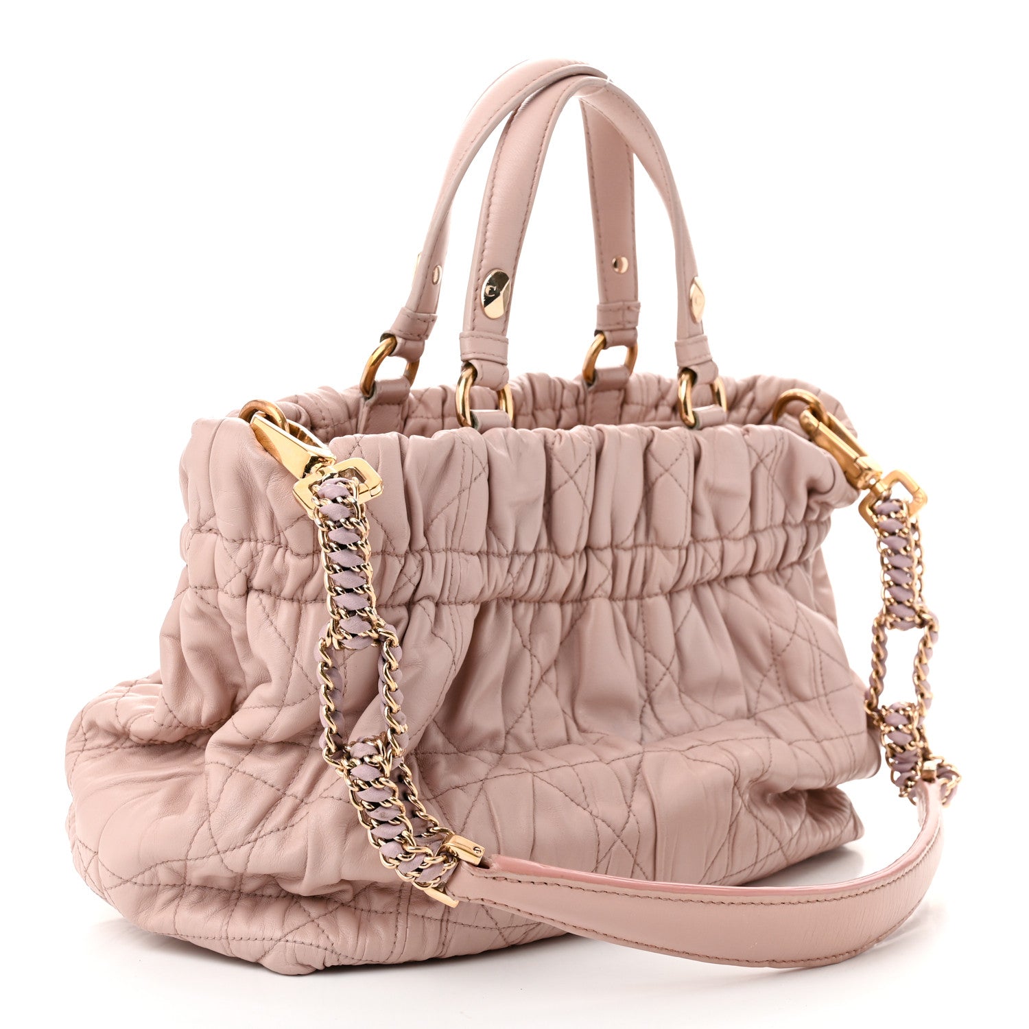 Christian Dior Gaufre Lambskin Cannage Delices Tote Poudre 3 of 11