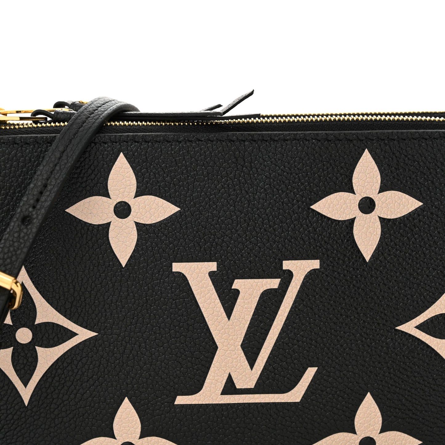 Empreinte Monogram Giant Double Zip Pochette Black Cream